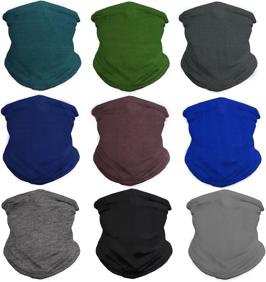 Men's Workout Headband - Sports Neck Gaiter Scarf Wrap Face Mask For Riding, Hiking - Seamless Tube Bandana (Solid Dark)