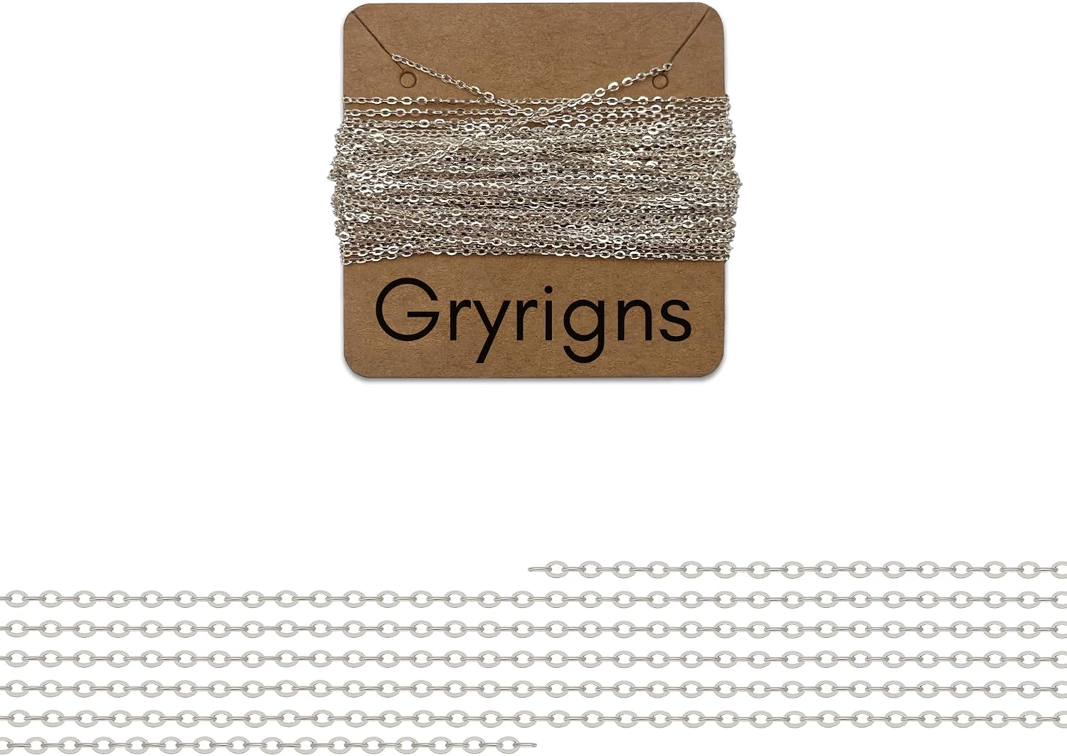 Gryrigns 3Feet 1.1mm 925 Sterling Silver Flat Cable Chain Link Bulk for DIY Craft Jewelry Making (1.19 Grams)