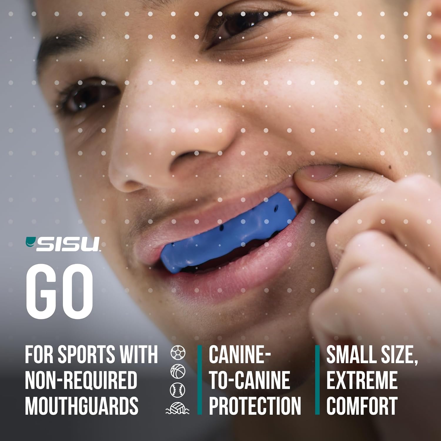 SISU Go Mouthguard, Charcoal Black - Low-Profile Front Tooth Protection for Soccer, Basketball, Water Polo, Skateboarding, BMX, Action Sports - Remoldable Up to 20 Times - Thin, Breathable - Non Toxic - Image 2