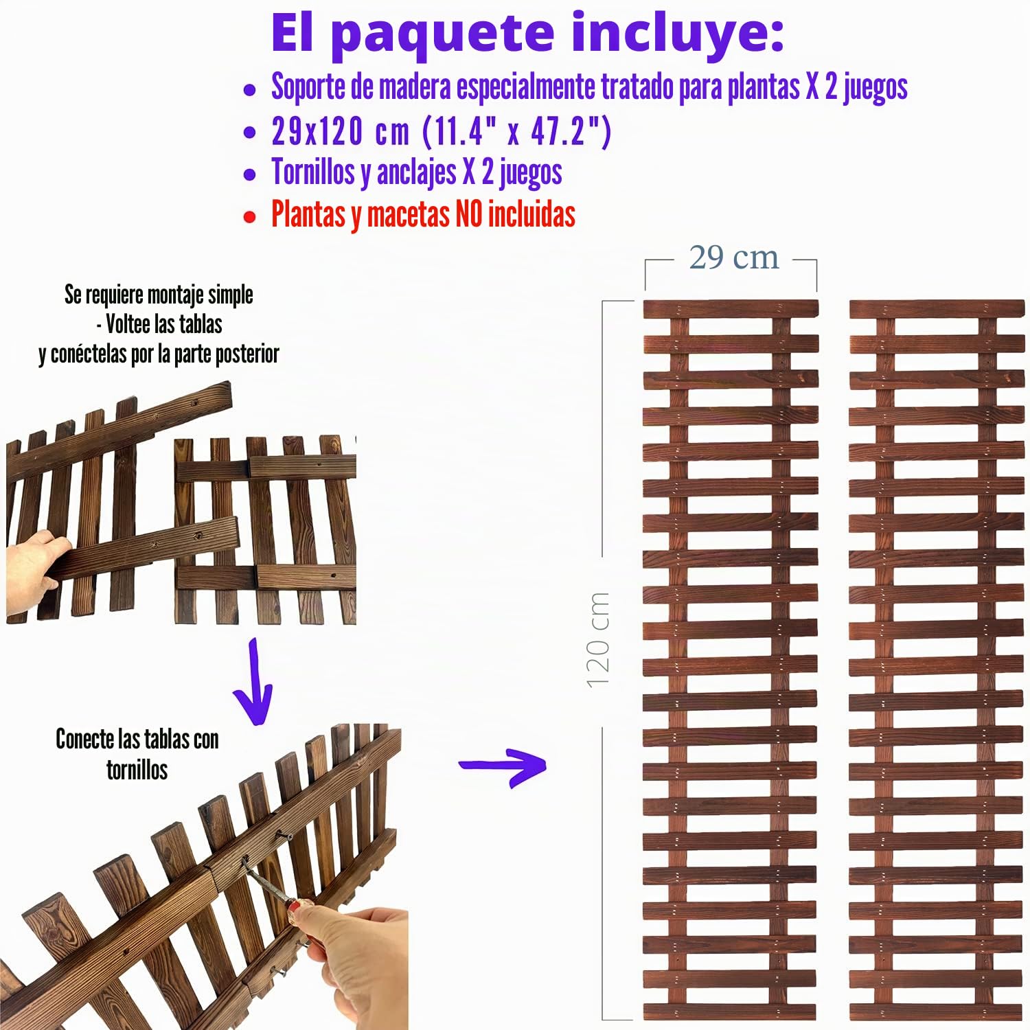 ShopLaLa Soporte de Pared para Plantas - Macetas Colgantes para Interiores y Exteriores