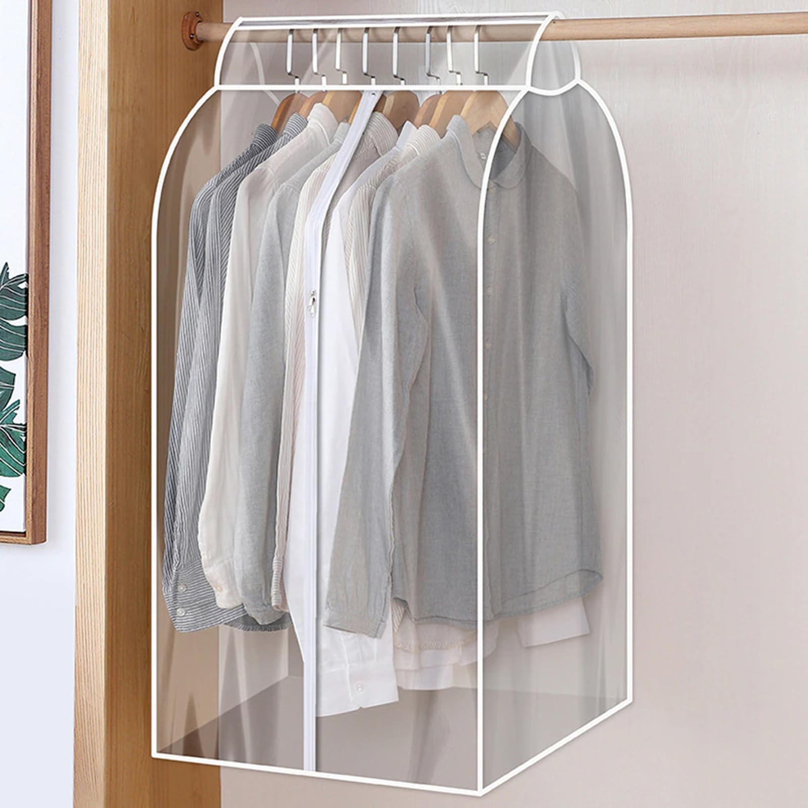 Fundas para Ropa A Prueba De Polvo, Impermeables, Cubierta para Perchero, Armario Colgante Transparente, Bolsas De Almacenamiento para Ropa, para Traje, Abrigo, 60 X 50 X 120 Cm,Transparente