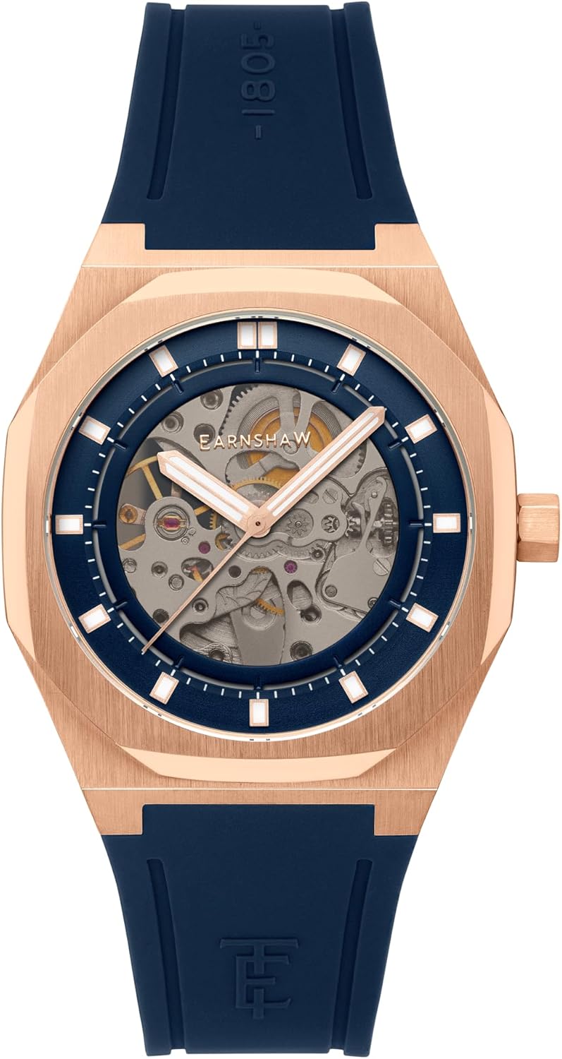 Thomas Earnshaw Men's 42mm Discovery Drake Skeleton Automatic Watch with Silicone Strap ES-8295