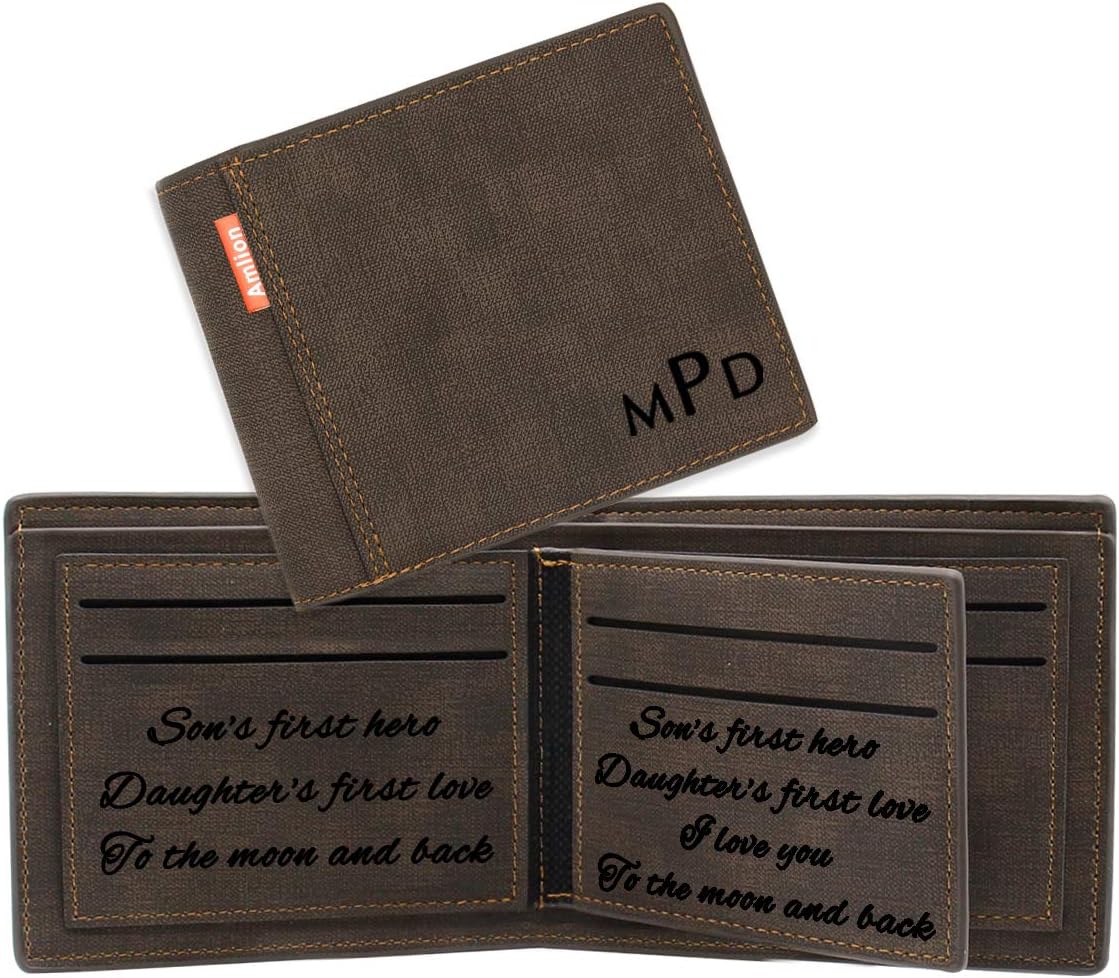 Custom Engraved Wallet,Personalized Photo RFID Wallets for Men,Husband,Dad,Son,Personalized Gifts