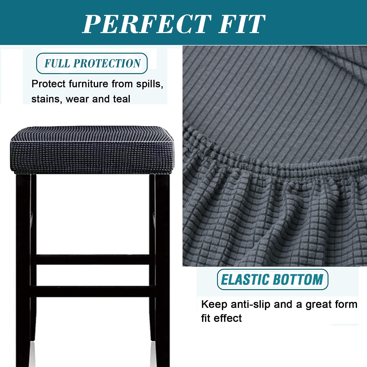 Lot De 1/2/4/6 Housses De Tabouret De Bar En Jacquard Très Extensibles Pour Chaises De Comptoir, De Salle à Manger, De Bar, De Café, De Cuisine, De - 9