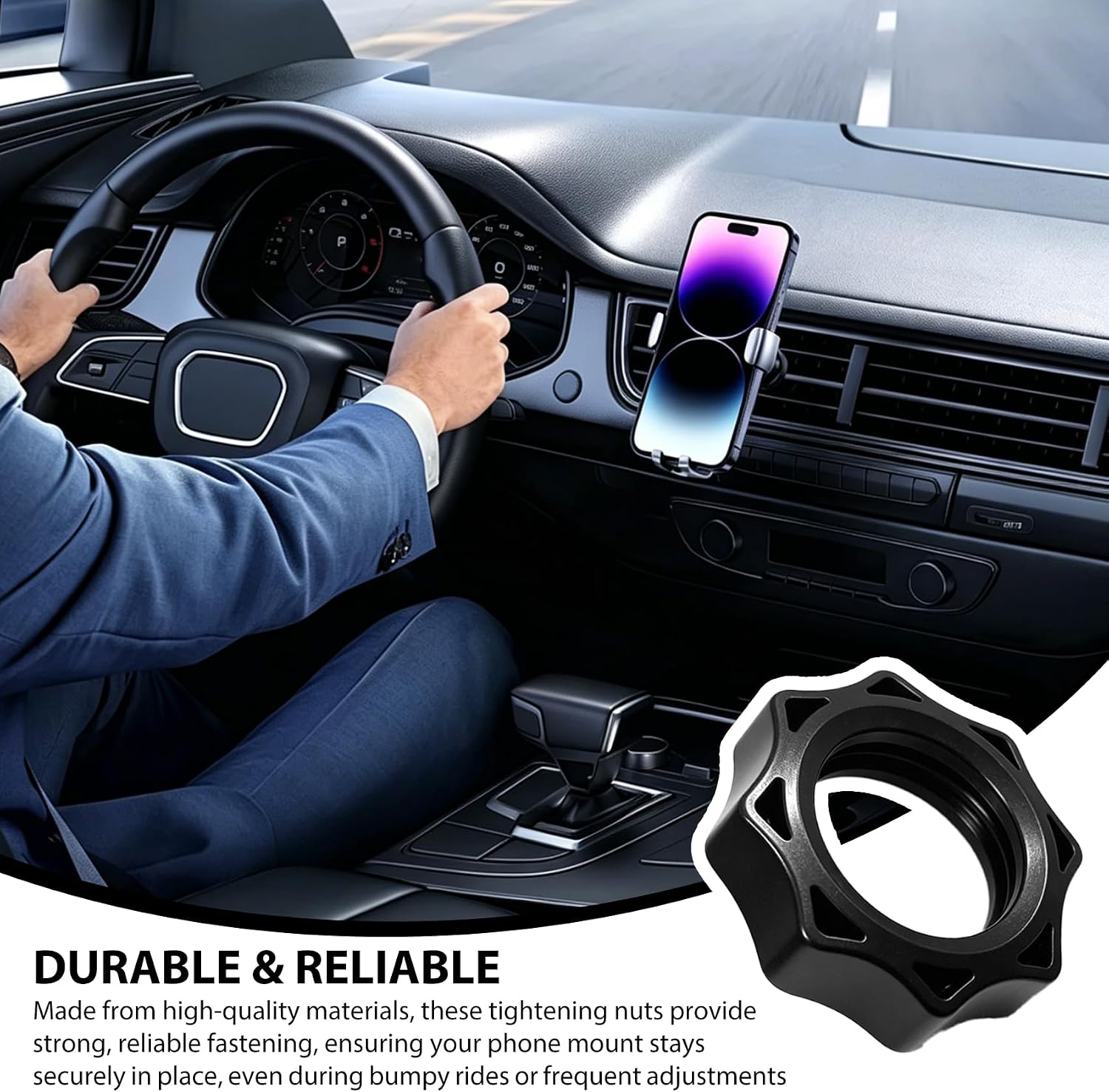 6 PCS Car Phone Mount Replacement Parts, Tightening Nuts for Car Mount, Phone Holder Tgt Screws Into Organiser, Tightening Nut for Replacement Auto Mount Screw-On for 17mm Ball Head image 4