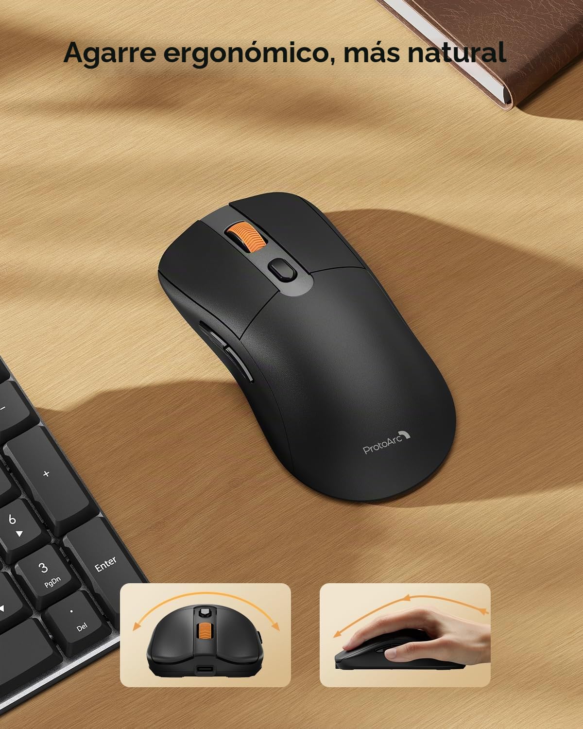 ProtoArc KM310 Dual Mode 2.4G + Kit de teclado mecánico y mouse Bluetooth, color negro