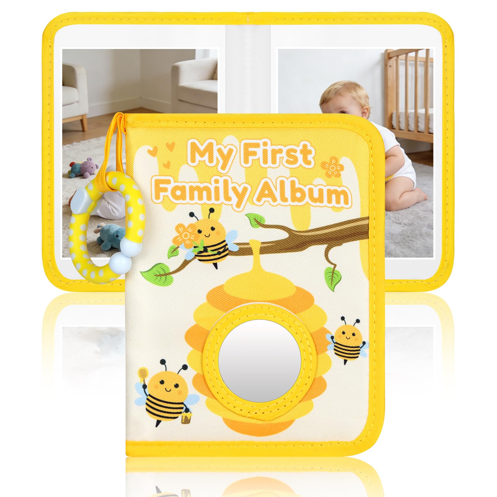 Ainiv Baby Photo Album Holds 17 6.5 x 4.5 in Pictures, Yellow Bee