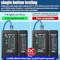 Vista 2 de YILTION NF-468CS Network Cable Tester Telephone & Continuity Tester Ethernet Cable Mapper for RJ45/RJ11/RJ12/CAT5/CAT6/POE Test UTP/STP Network Test