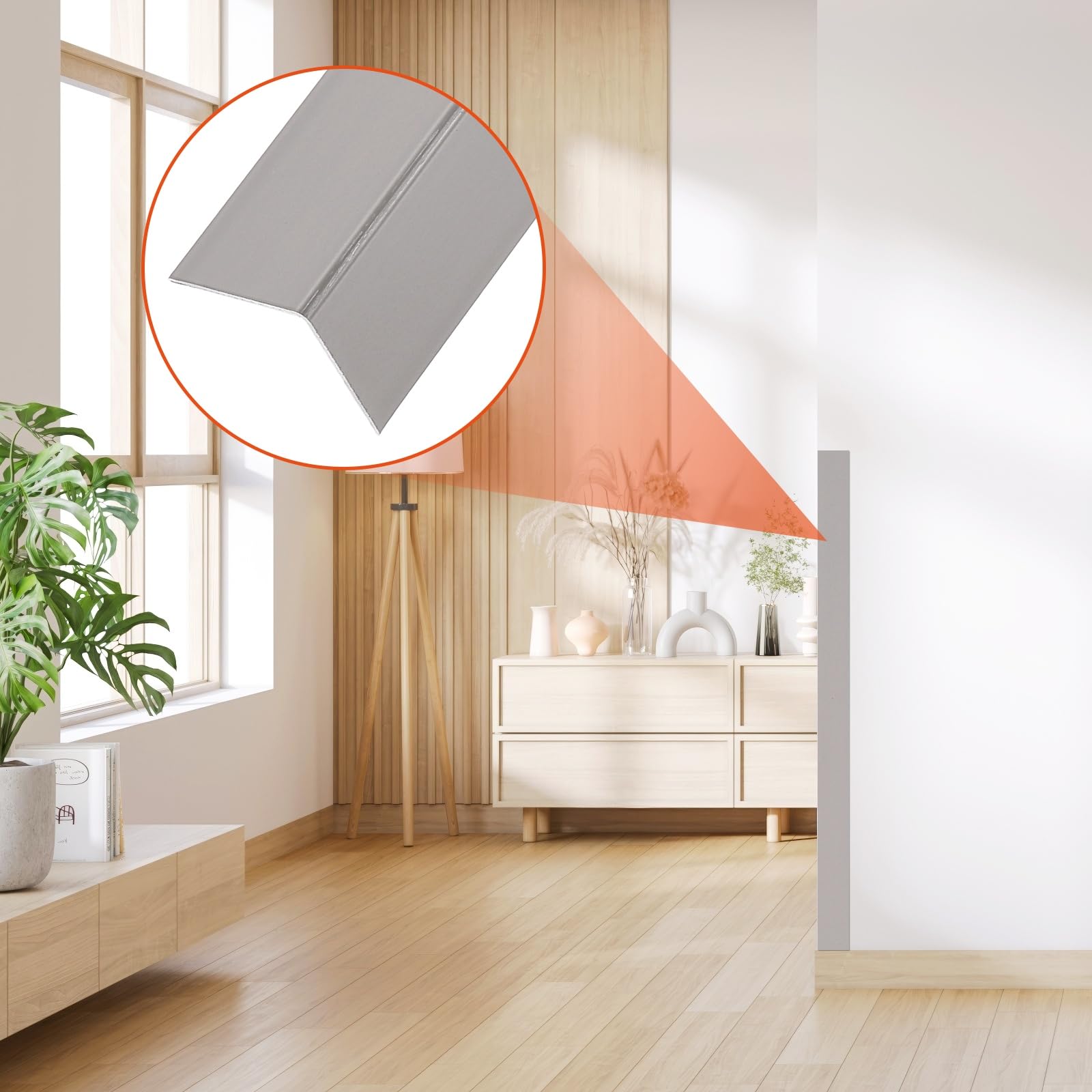 QUARKZMAN 3 Pezzi Proteggi Angoli Da Parete 35" X 1" In Alluminio Grigio