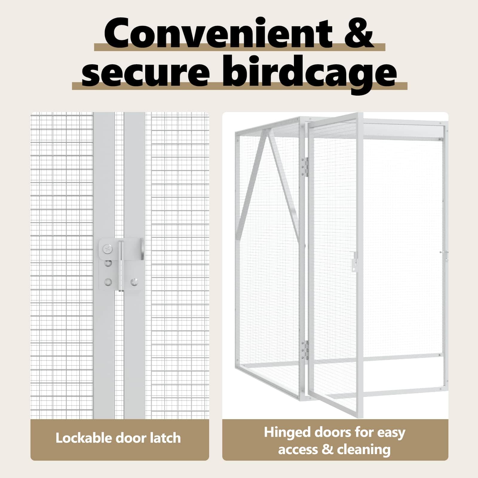 vidaXL Jaula para Aves Antracita 208 x 102 x 108 cm Acero Galvanizado, Jaula Exterior para Mascotas, cerramiento de Acero, Rectangular, jardín y terraza