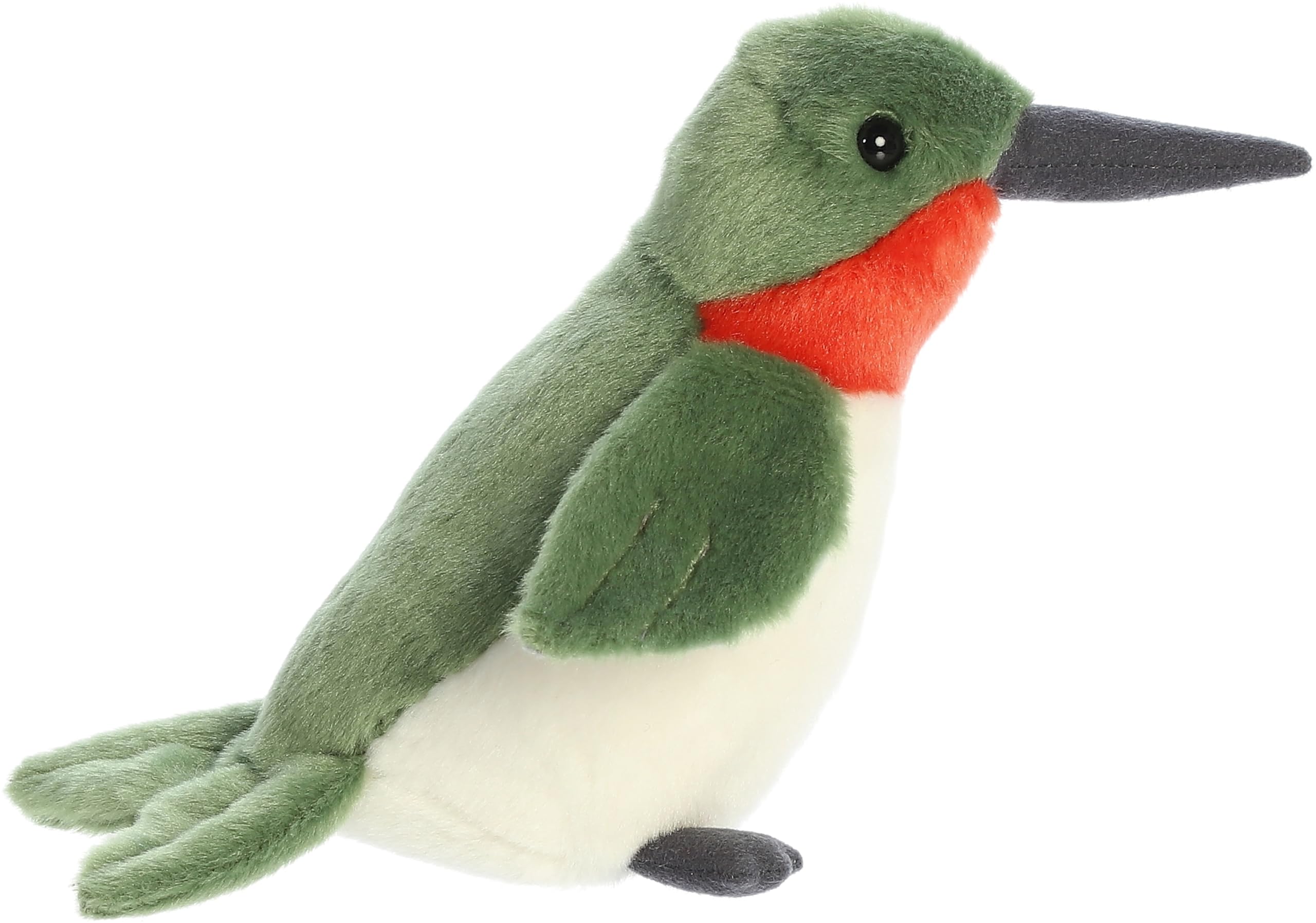 Aurora(r) Adorable Mini Flopsie(tm) Ruby-Throated Hummingbird Stuffed Animal - Playful Ease - Timeless Companions - Green 8 Inches - Image 3
