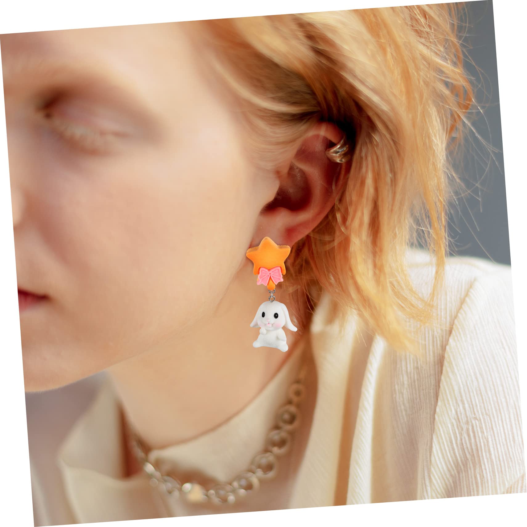 4 Pairs Pendant for Women Dangle Easter Bunny Rabbit Earrings Miss Fashion