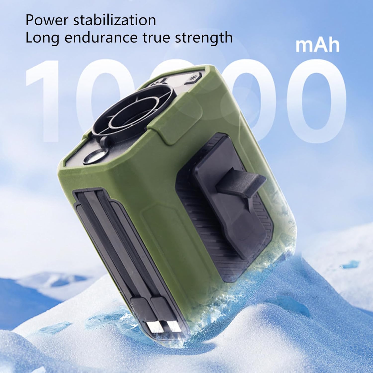 Camping Gear, Portable Waist Clip Fan Rechargeable Air Conditioners Coolers 5 Speed Adjustment Outdoor Cooling Fan with LED Flashlight