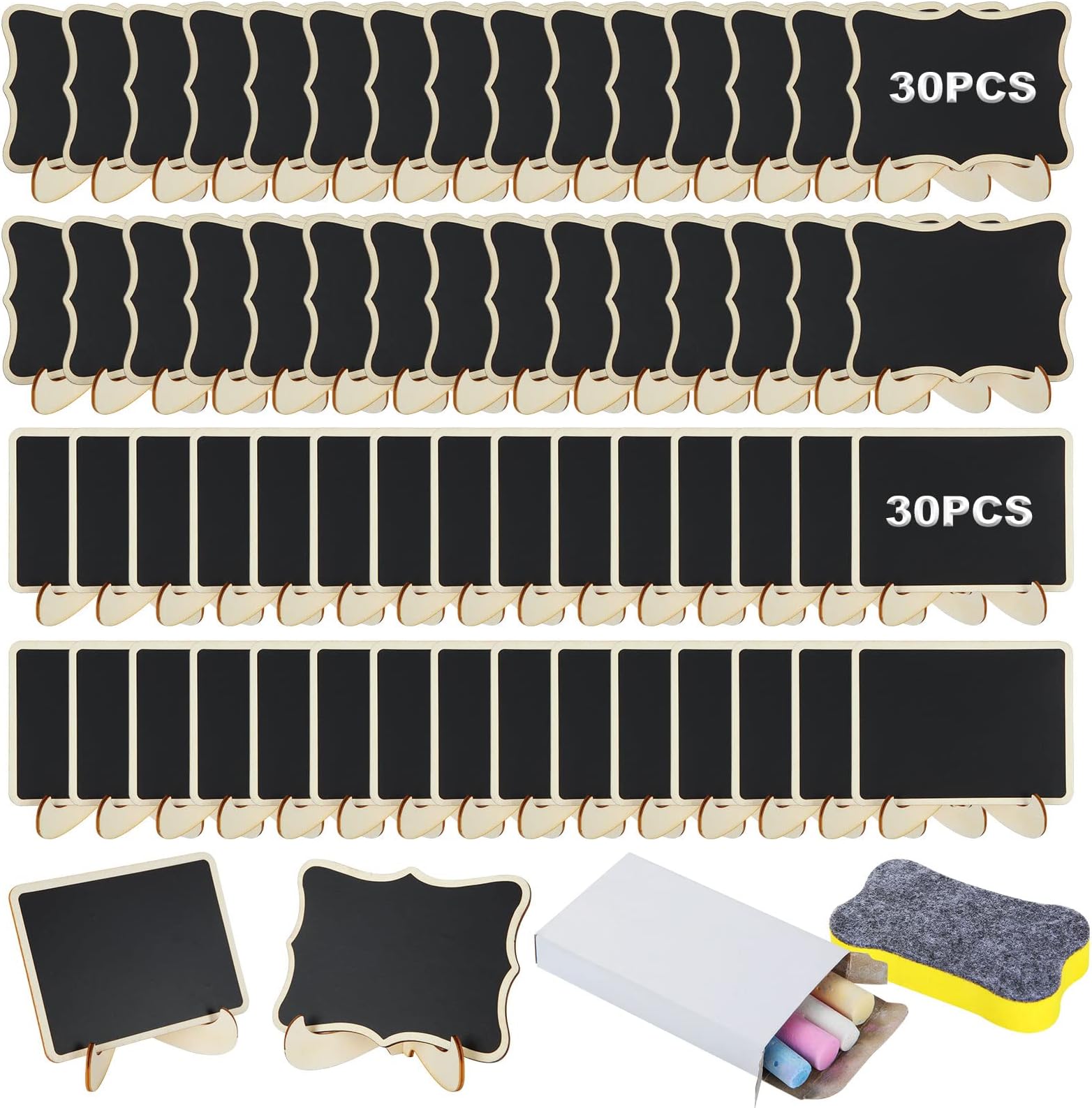 NIU MANG 24 Pack Mini Blackboard Clips Small Chalkboard Message Board