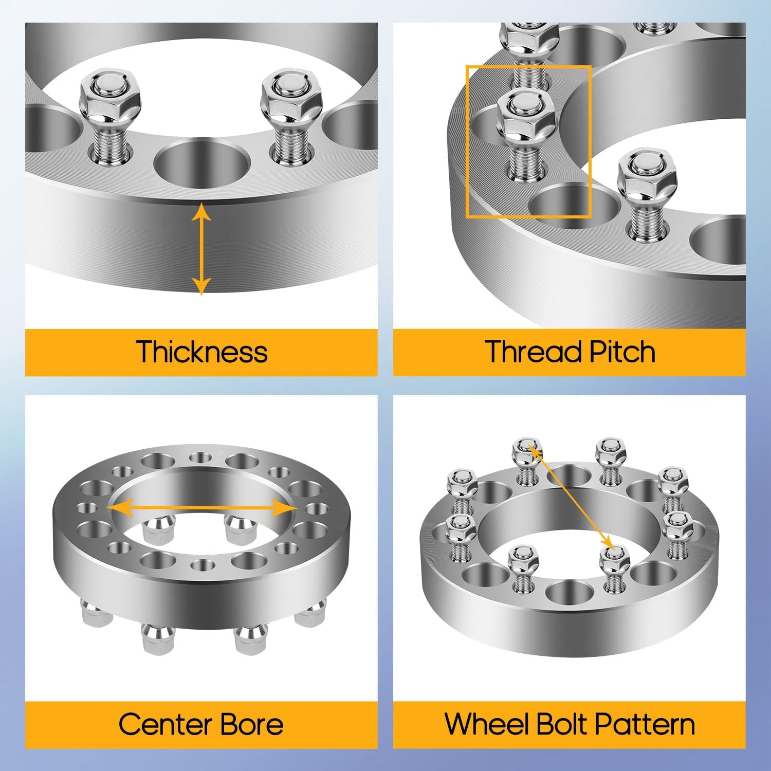OCPTY 2PCS 8x6.5 to 8x6.5 Wheel Spacers 1.5" Wheel Adapters 14x1.5 Studs 130mm Center fit for 2010-2013 for Chevrolet for Avalanche / 2003-2004,2006 for Hummer for H1