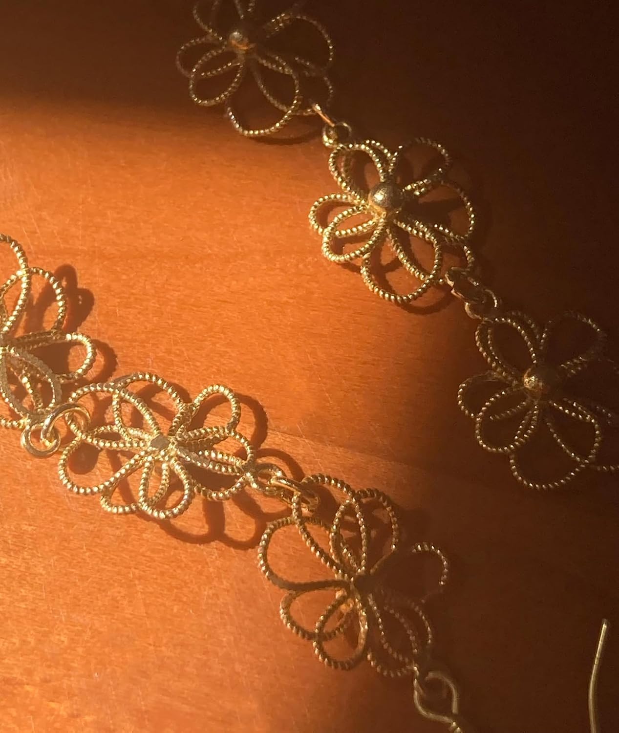 Handmade 18K Gold-Plated Brass Triple Flower Dangle Earrings for Women, Boho Floral Drop Earrings, Lightweight Elegant Jewelry Gift - Image 7