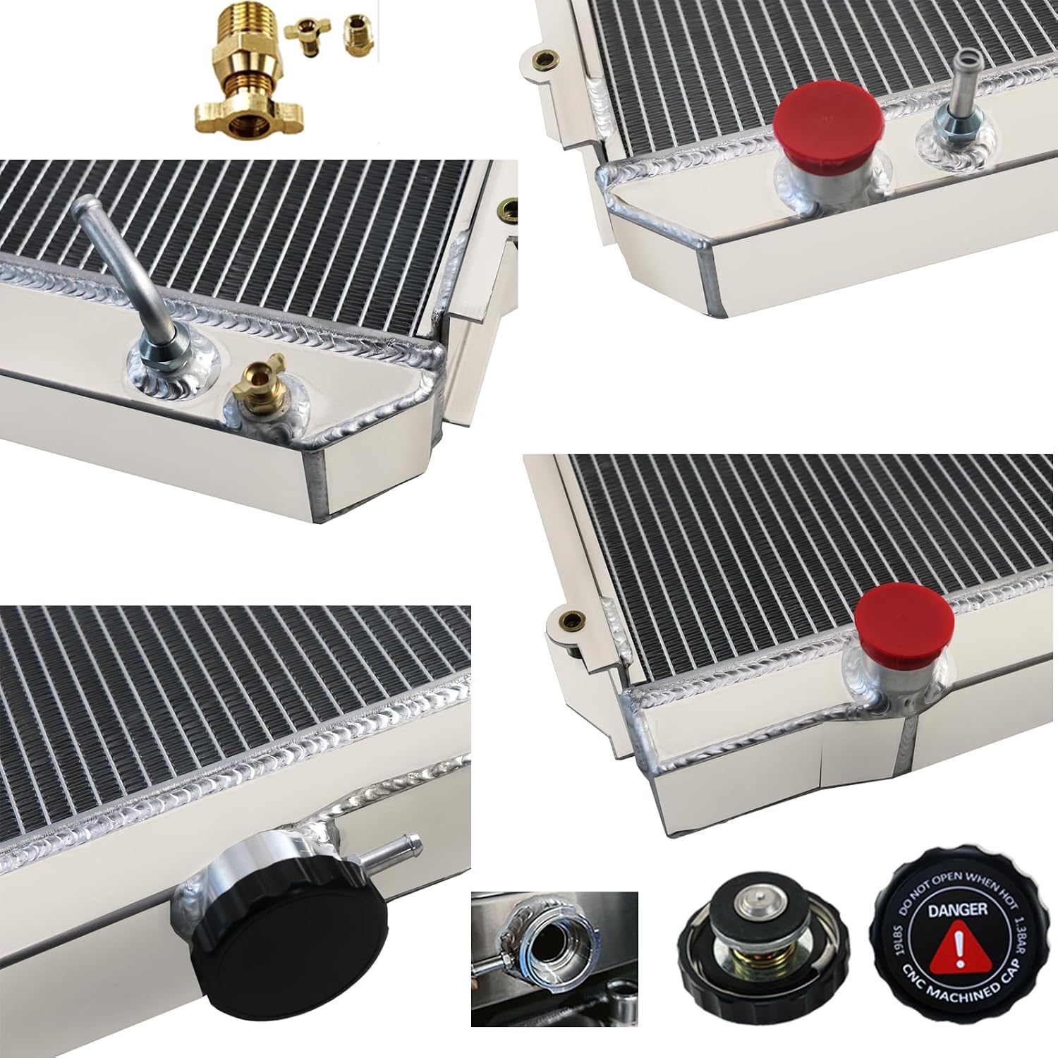 3 Row Aluminum Radiator For 1995-2004 Toyota Tacoma 1996 1997 1998 1999 2000 2001 2002 2003 Radiators 2.4-3.4L L4 V6 CU1778 AT/MT