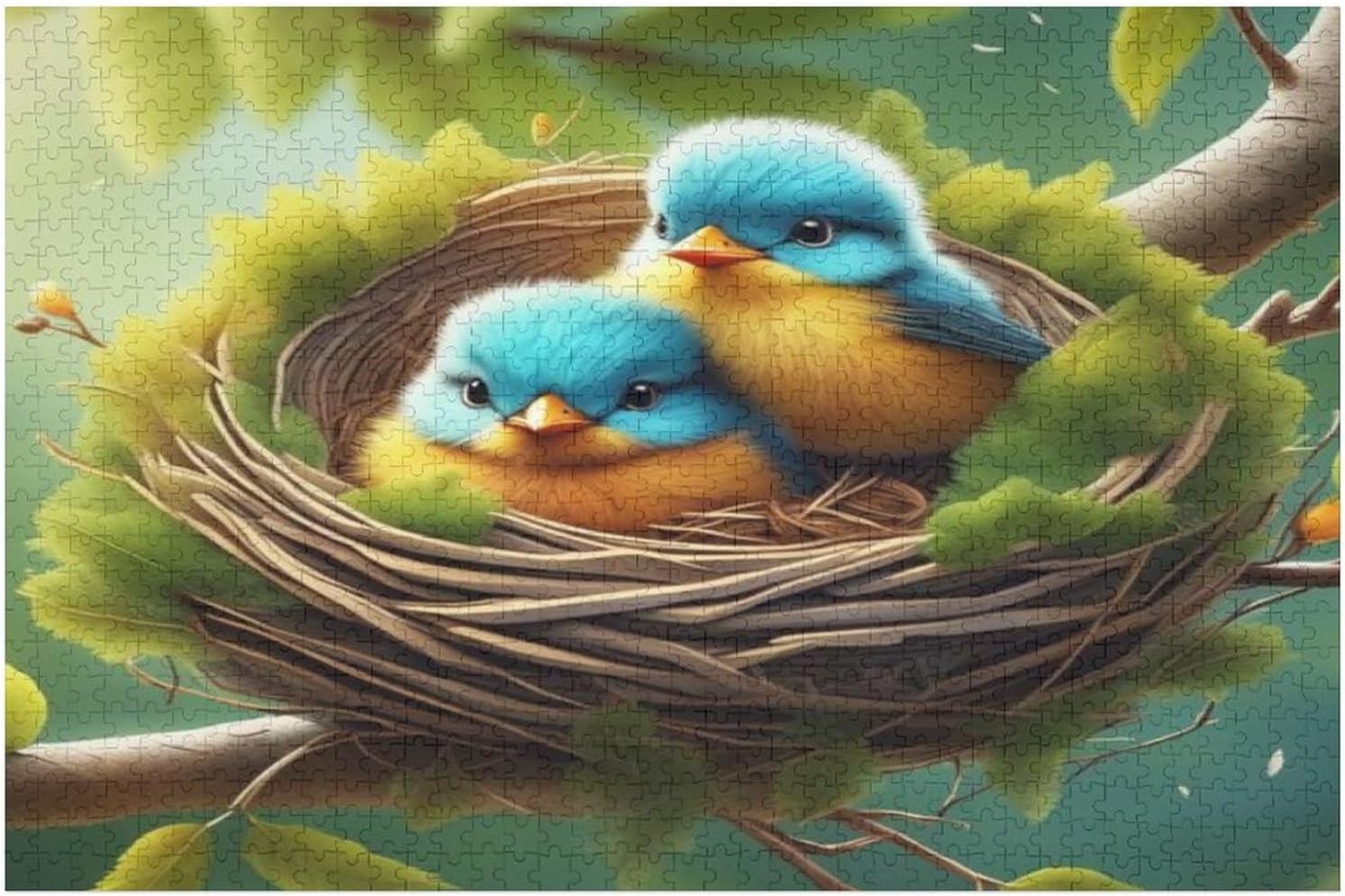 Birdie Jigsaw Puzzles for Adults 1000 Piece for Kids Woodenboard Puzzle Family Decoration （75×50cm）