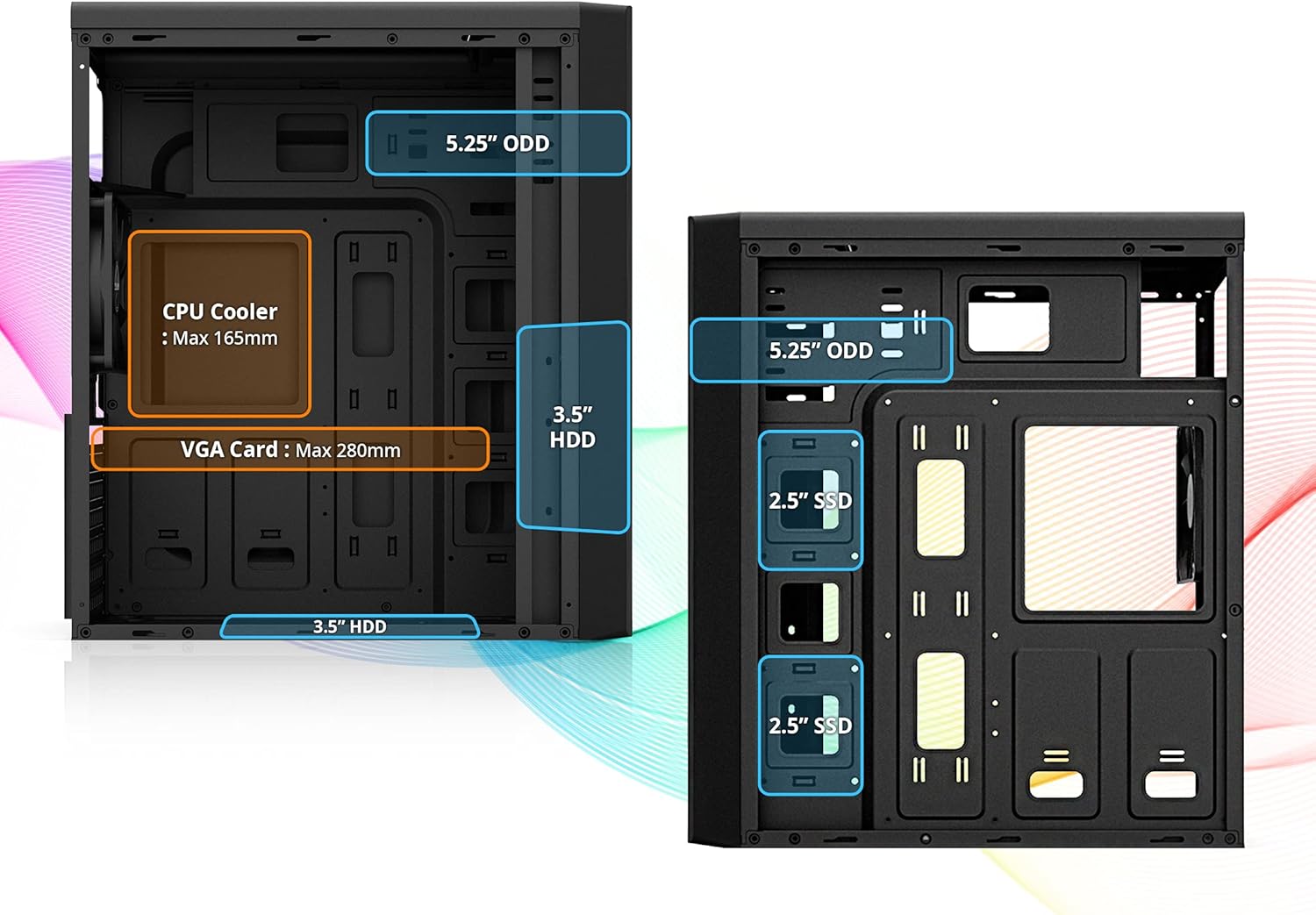Zalman T6 PC Case Internal Component Layout