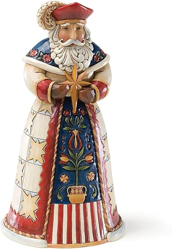 Vista 4 de Estatuilla de Papá Noel alemán de Enesco con diseño de bosque y arroyo de Navidad Jim Shore de 6.75 in