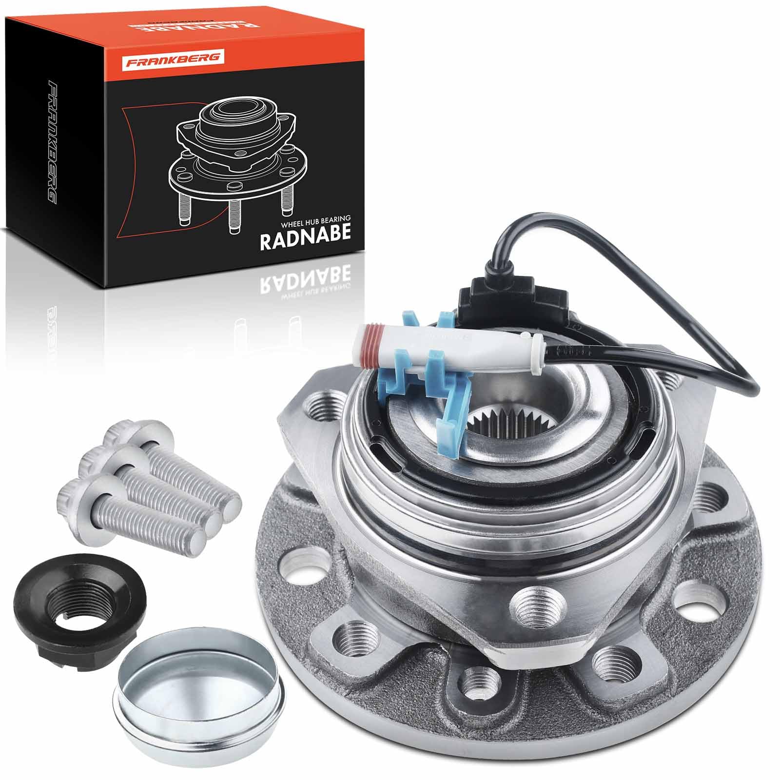 Frankberg Kit de cojinete de rueda delantera con sensor de cable ABS brida | 93178652, Al frente Con sensor de cable Sensor de Velocidad de las Ruedas Sensor ABS rueda con brida ⌀137
