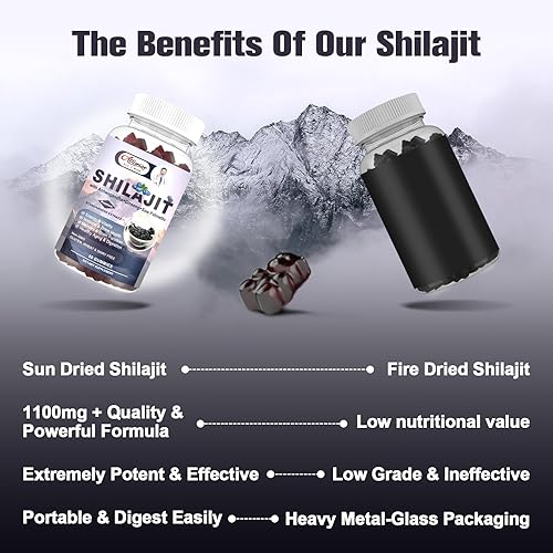 Miniatura 4 de Shilajit Gomitas orgánicas puras del Himalaya, 600 mg de gomitas Shilajit para hombres y mujeres, Shilajit Ashwagandha con más de 85 oligominerales