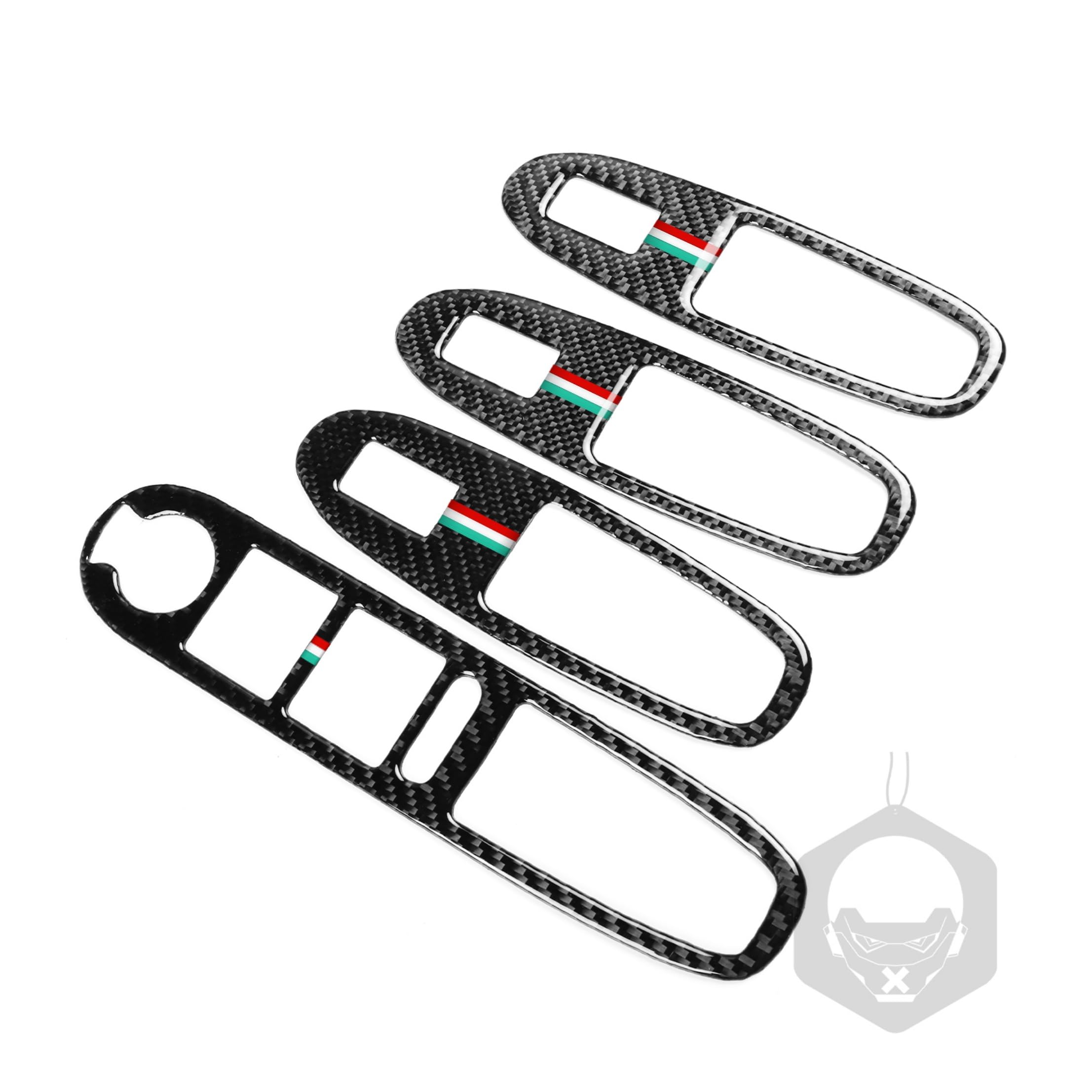 Mascherina adesiva in fibra di carbonio, accessori decorativi compatibili con Alfa Romeo 159 2005-2012 (Italia Classic, maniglia interna sportello, bracciolo, alzacristalli 10)