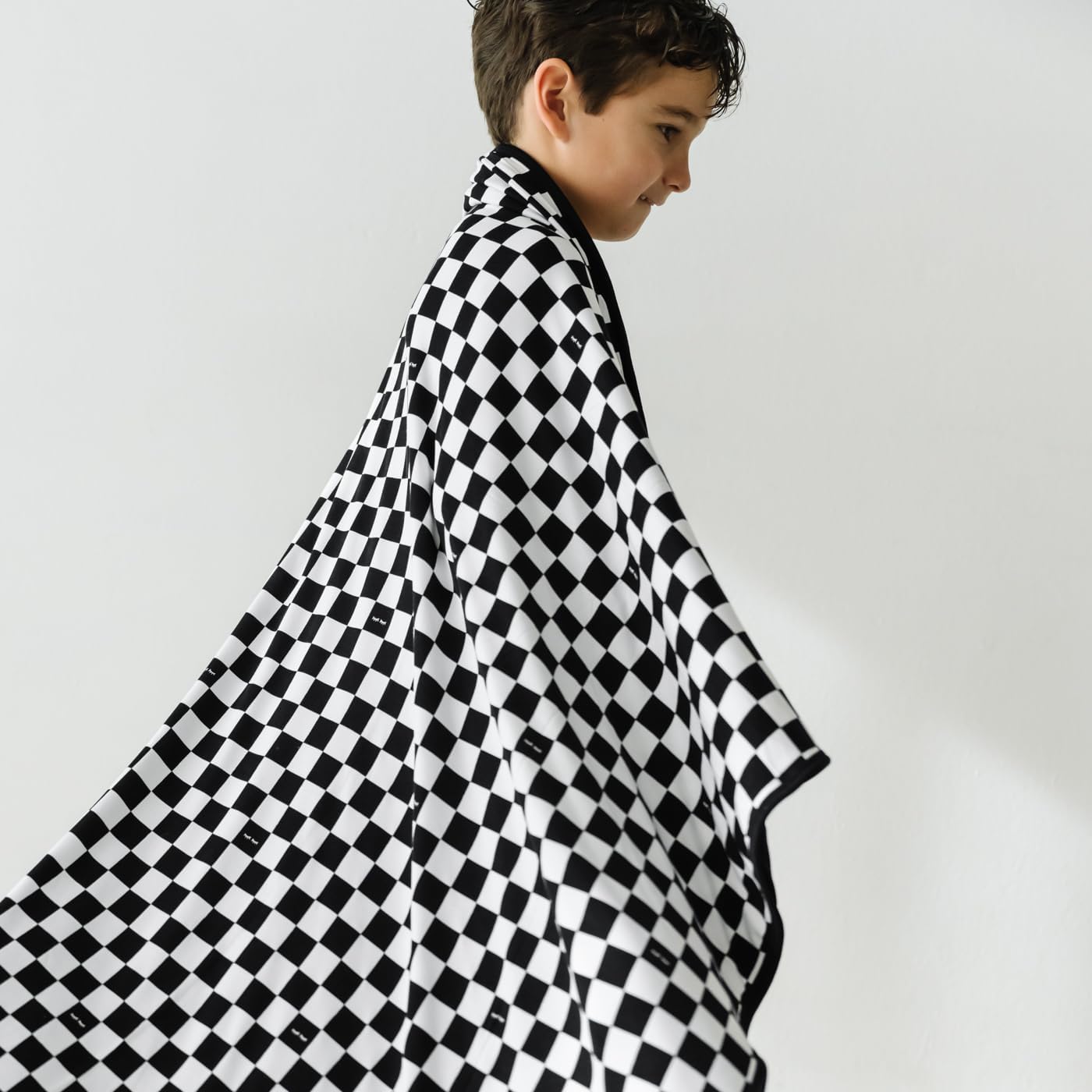 Little Sleepies Cloud Blanket, Soft Viscose from Bamboo Toddler & Baby Blanket for Boys & Girls, Lightweight, Perfect for Hot Sleepers, 50" x 50", Large (Cool Checks)