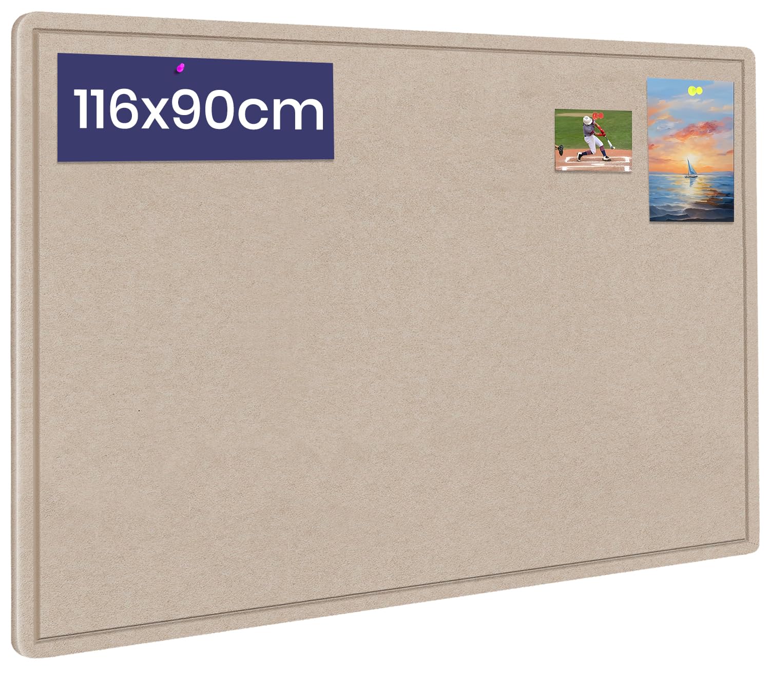 Large Bulletin Board, 90 x 116 cm Cork Board with 30 Pushpin, Felt Notice Pin Board, Self-Adhesive Vision Board Foldable Photo Board for Wall - Dark Camel โ image 1