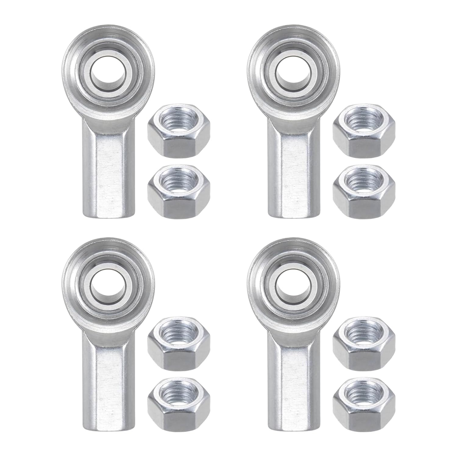 4pcs CF5 Rod End Joint Bearing - [5/16" Bore, 5/16-24 UNF Right Hand Thread] Female Rod End with Jam Nuts, 45# Carbon Steel