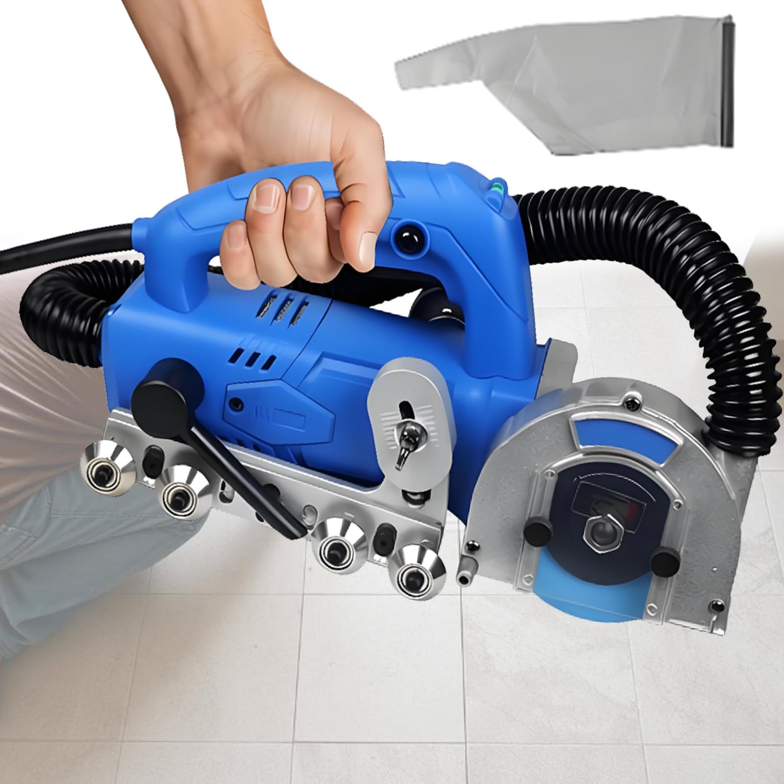 DOZPAL Electric Grouting Tool - 1200W Household Electric Tile Gaps Crevice Cleaning Machine Slotting Tool - 9000r/min Electric Seam Cleaning Machine - Adjustable Cutting Depth A