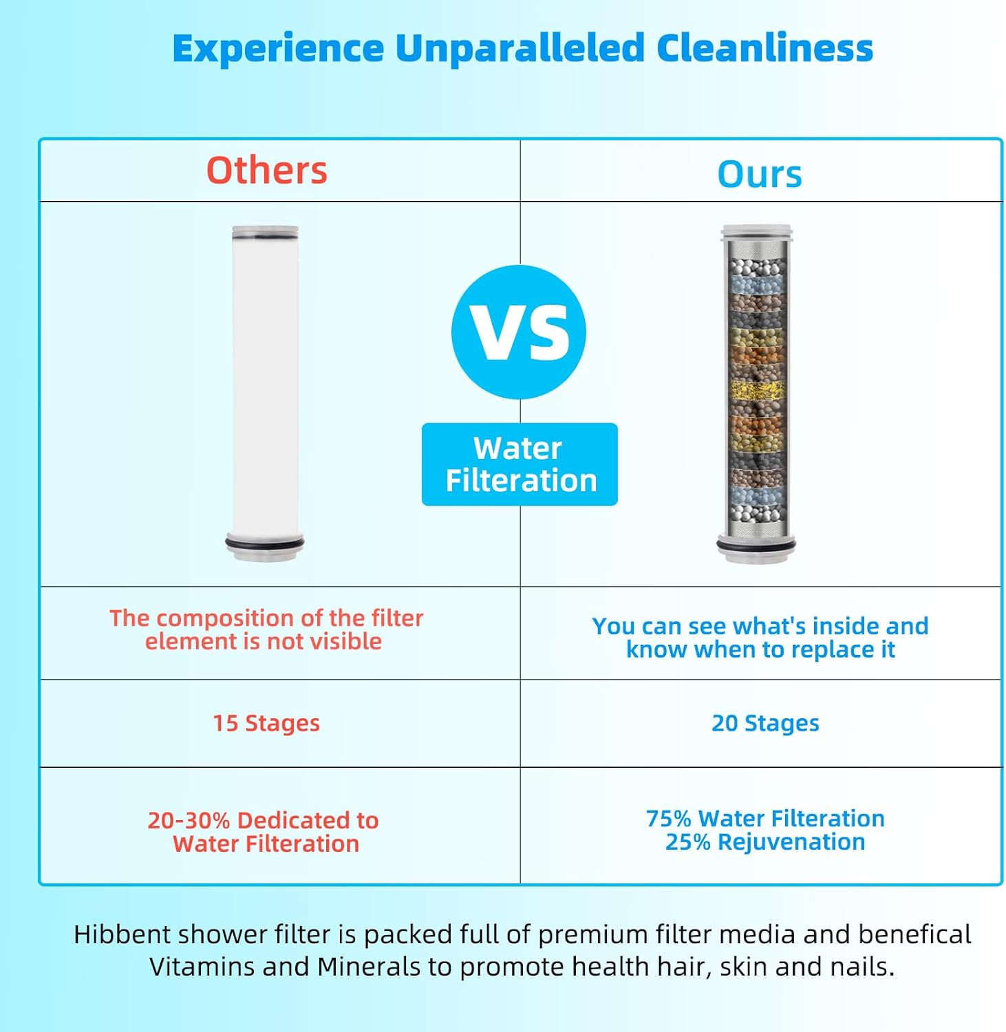 Hibbent 2 Pack Replacement Shower Filters Fit Hibbent 10-spray Handheld Shower Head, Handheld Showerhead with Adjustable Brass Joint Holder, 71" Metal Hose, Anti-clog Nozzles