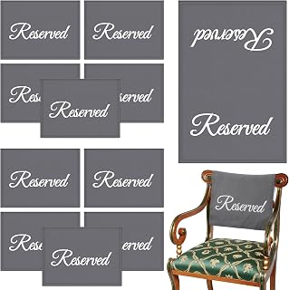 10 Pack Reserved Seating Chair Signs Church Pew Reserved Signs Cloths Placeholder for Wedding, Meeting or Event, 11.81 x 17.72 Inches(Grey)