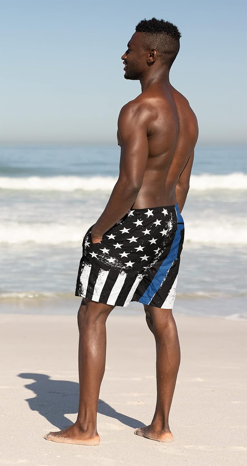 feelacle Mens Swim Trunks 9 Inch Inseam Board Shorts Beach Swimwear Bathing Suit with Compression Liner and Pockets