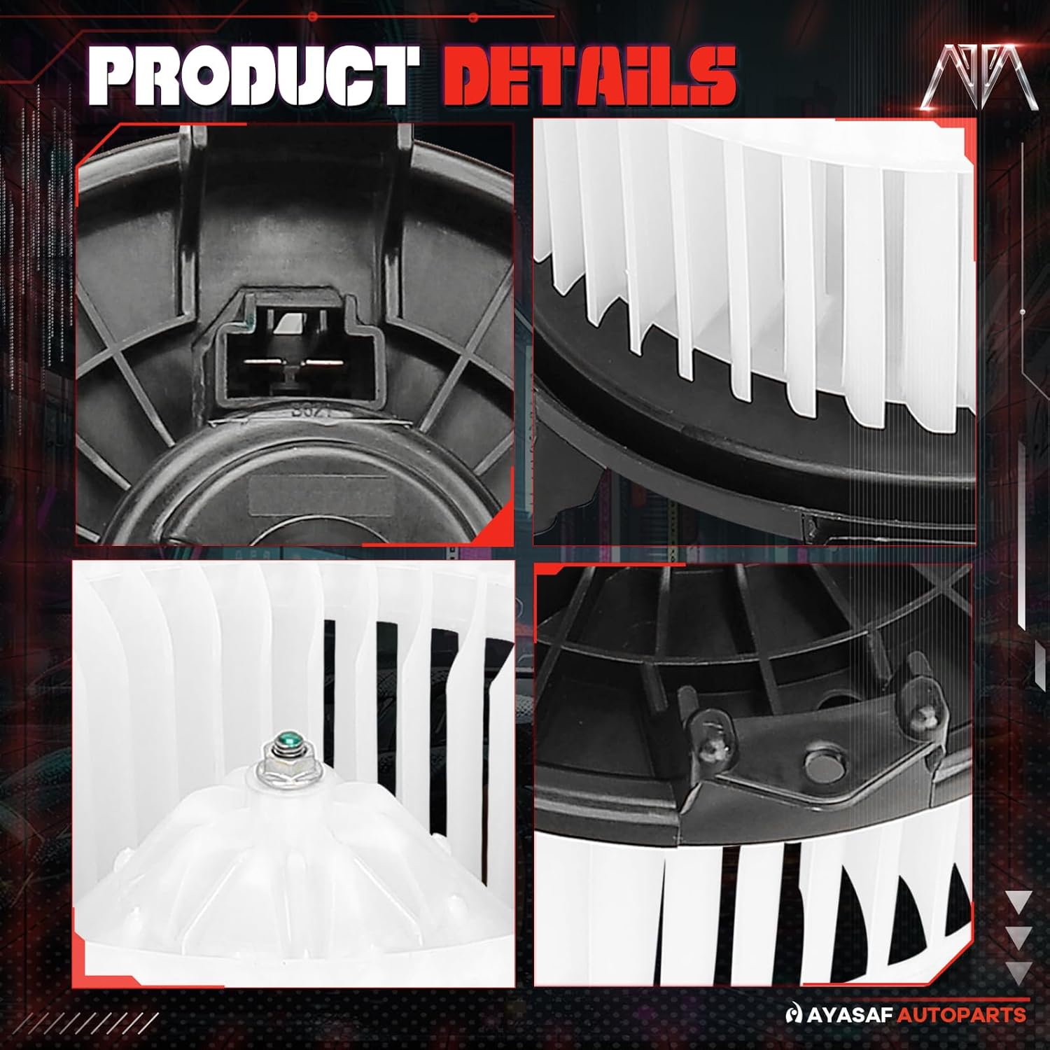 MAYASAF 700203 HVAC Blower Motor Assembly fit for 07-17 Ford Edge, for Honda Accord/CR-V/Odyssey/Pilot, for Dodge Journey, for Jeep Wrangler, for Chrysler Sebring