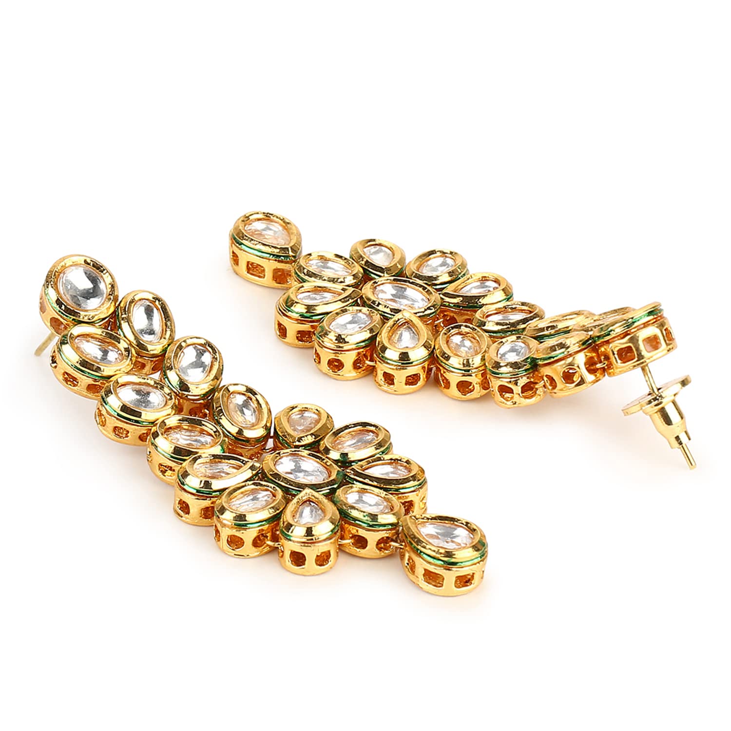 Kundan Plated Brass Earrings