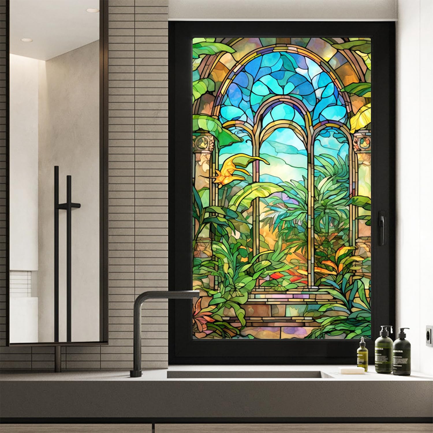 Amazon.com: WBQMUNY Tropical Plant Painted Frosted Static Cling