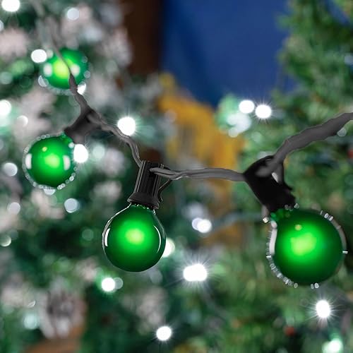 Miniatura 5 de Novelty Lights focos globo de repuesto para luz en cadena, para exteriores, transparente, paquete de 25 G40, base de candelabro C7E12, 5 vatios,