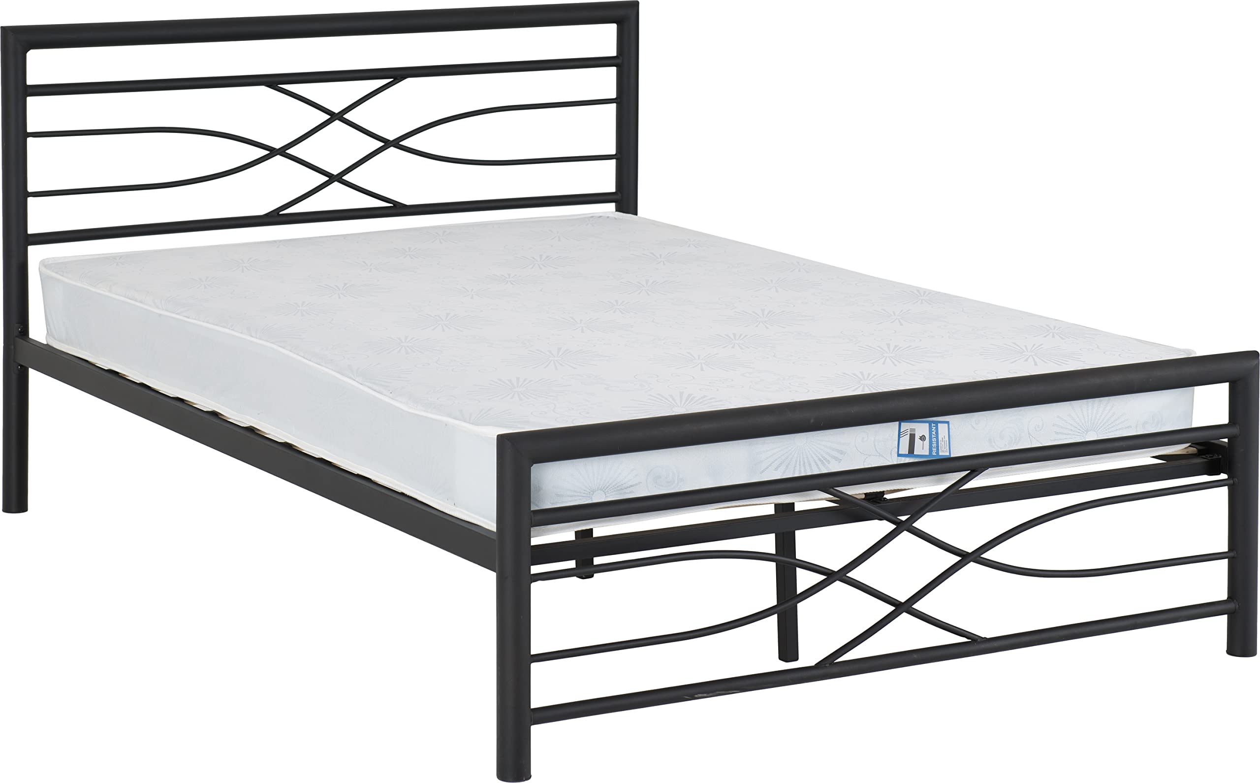 Seconique Kelly 5Ft Metal Bed Frame In Black Finish