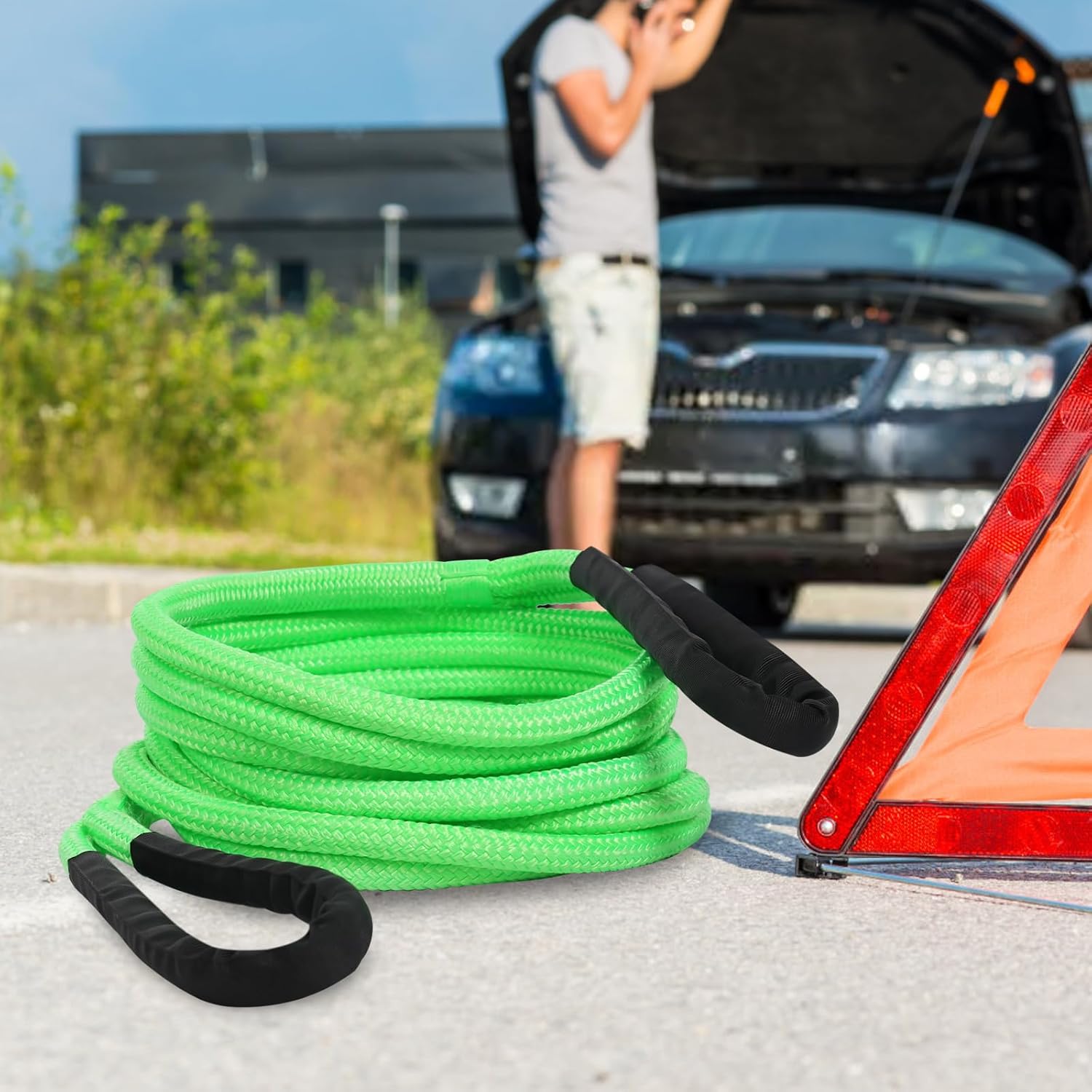 Recovery Tow Rope, 3/4 x 20', Heavy Duty Offroad Towing Straps Kit, 30580 lbs Capacity, Includes 2 Soft Shackles, Vehicle Recovery Kit for Jeep, ATV, UTV, SUV, Truck