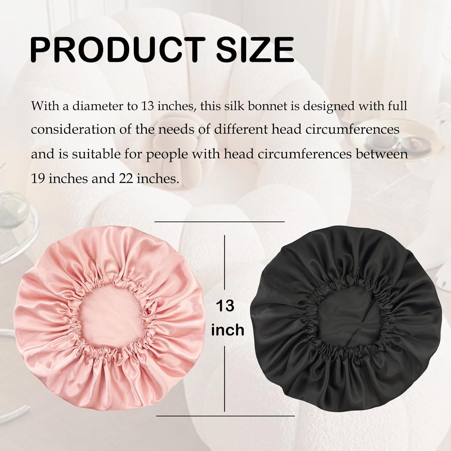 RAMNATH Satin Silk bonnet for Hair, Satin Bonnet for Curly Hair, Reversible Silk Hair Cap for Sleeping, Adjustable satin hair bonnet, Satin hair Wrap, Shower cap for women, Barth Cap.(Pack Of 2) 3