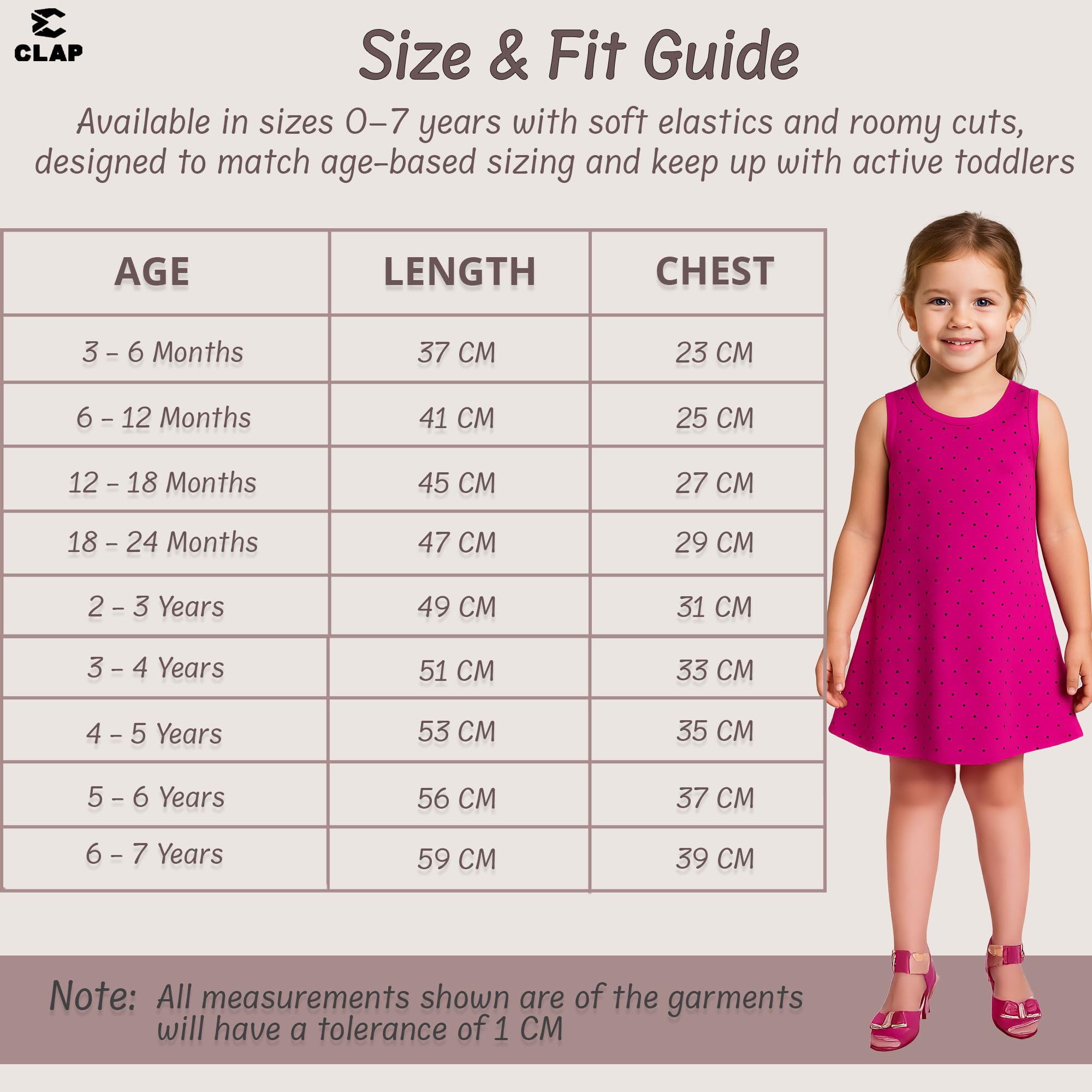 CLAP Baby Girl Midi Dress (Pack Of 4), Multicolor, A-Line, 18-24 Months 4