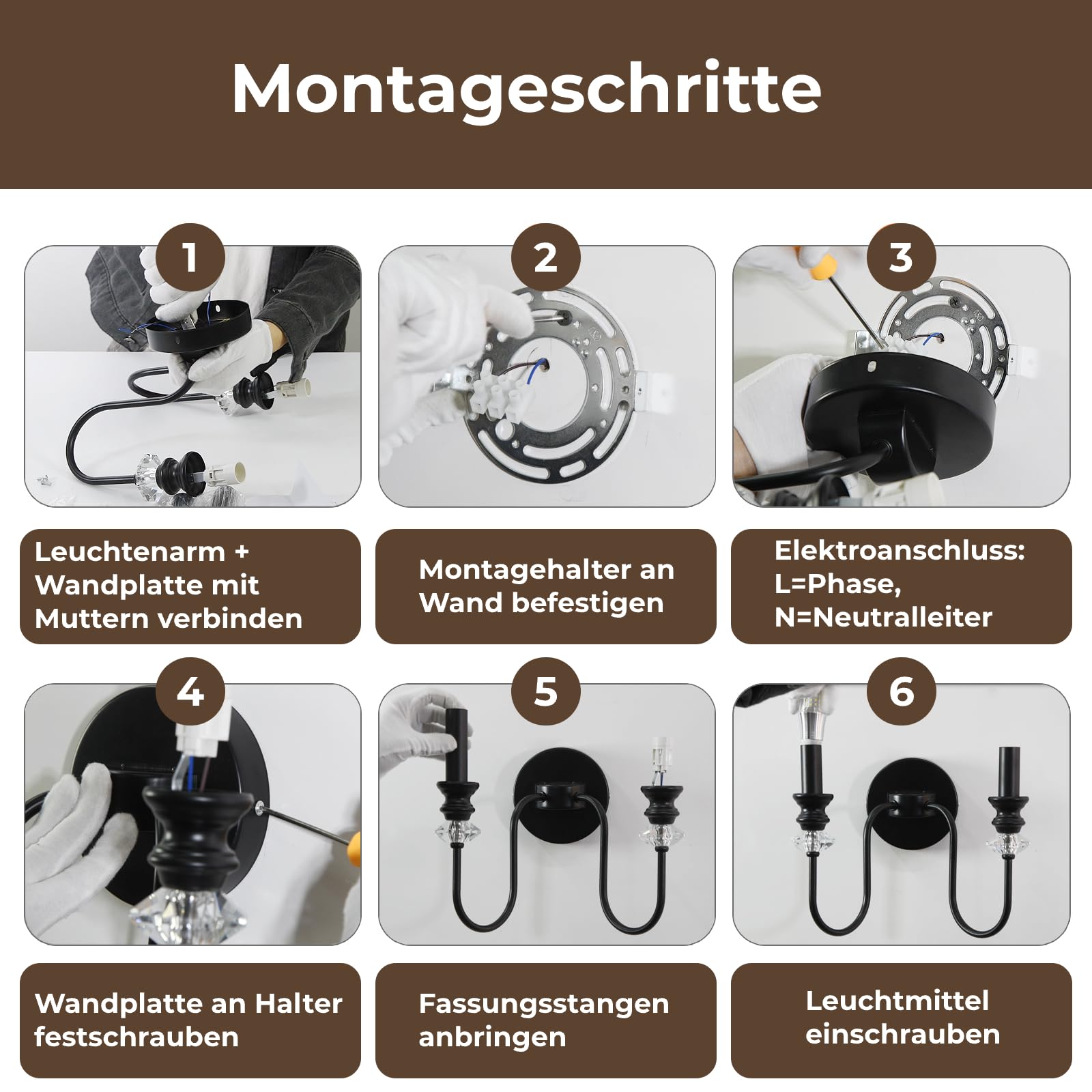 Industrielle Wandlampe Vintage Wandleuchte 3-Flammig für Schlafzimmer Flur