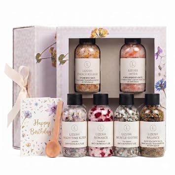 Lizush Bath Salts Gift Set - Birthday Self-Care Set for Women Made in USA