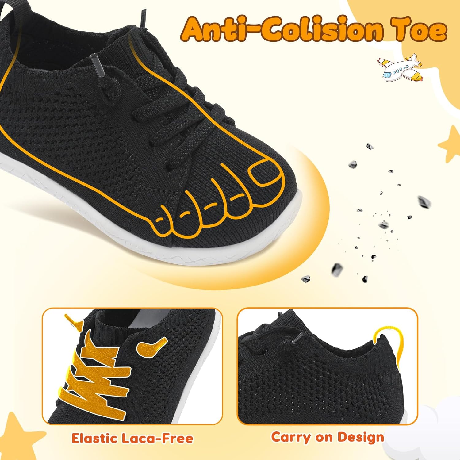 LeIsfIt Toddler Walking Shoes Boys Girls Slip-On Barefoot Shoes Kids Breathable Sneakers Non-Slip Lightweight Tennis Shoe - Image 6