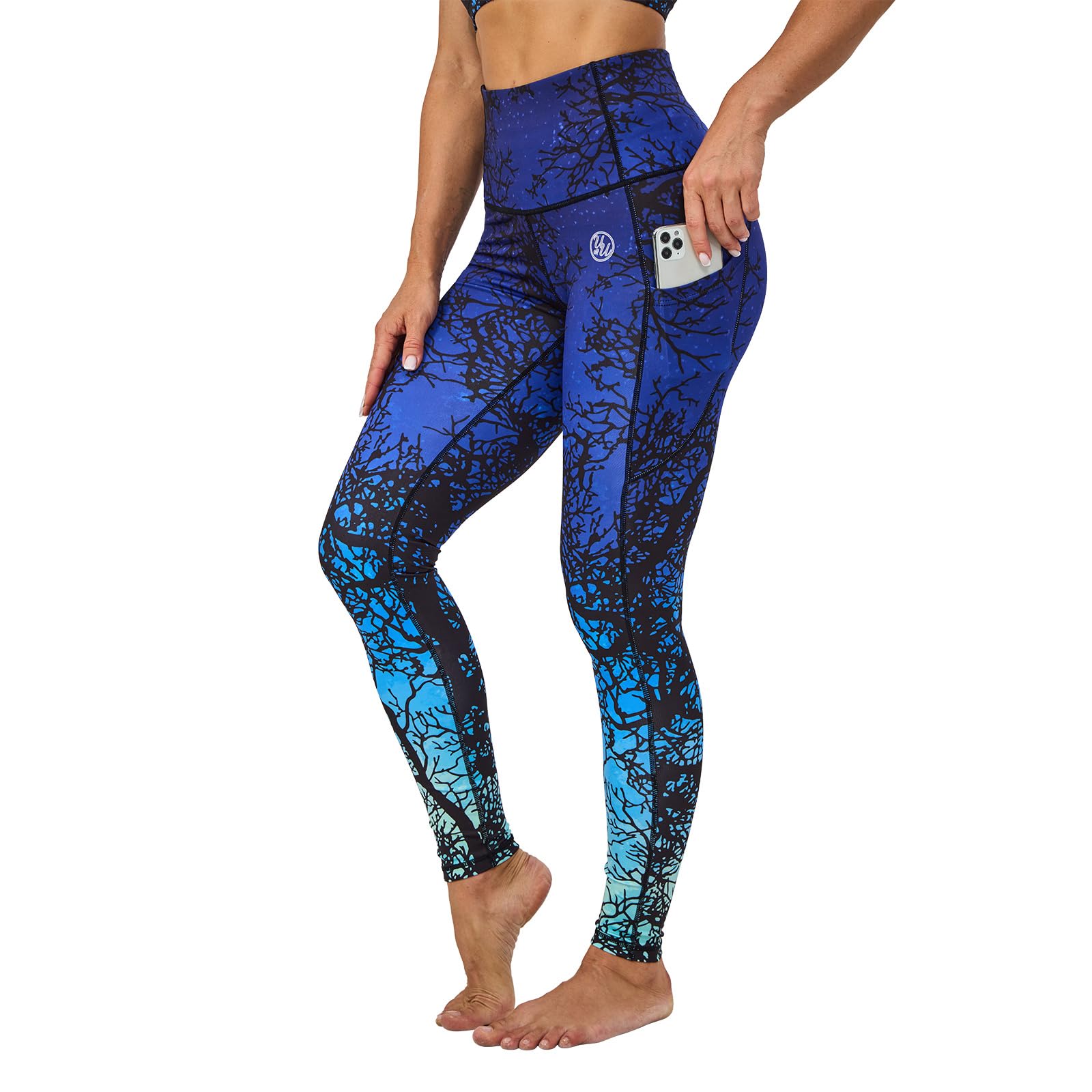 UIUO-UIPEU Leggings a vita alta da donna per controllo della pancia pantaloni da yoga con tasche per allenamento a compressione 7/8 leggings