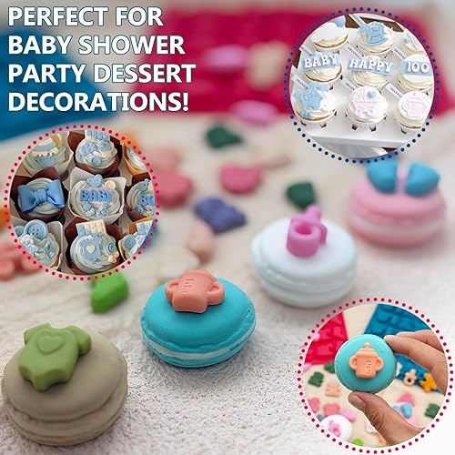 Miniatura 6 de Molde de chocolate para baby shower, molde de silicona para chupete de bebé, paquete de 2 moldes diferentes para pies de bebé, moldes para cunas de
