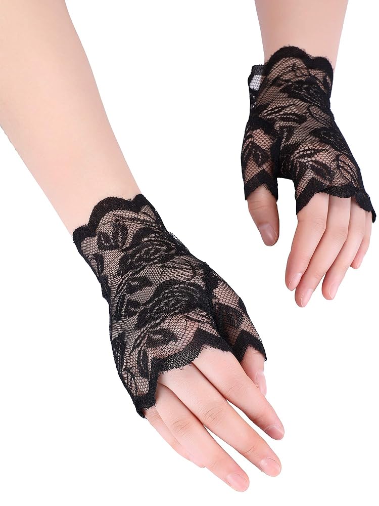 小物 Aesynctx laced hand warmer Amazon.com: Skylety Short Fingerless Lace Gloves Tea Party