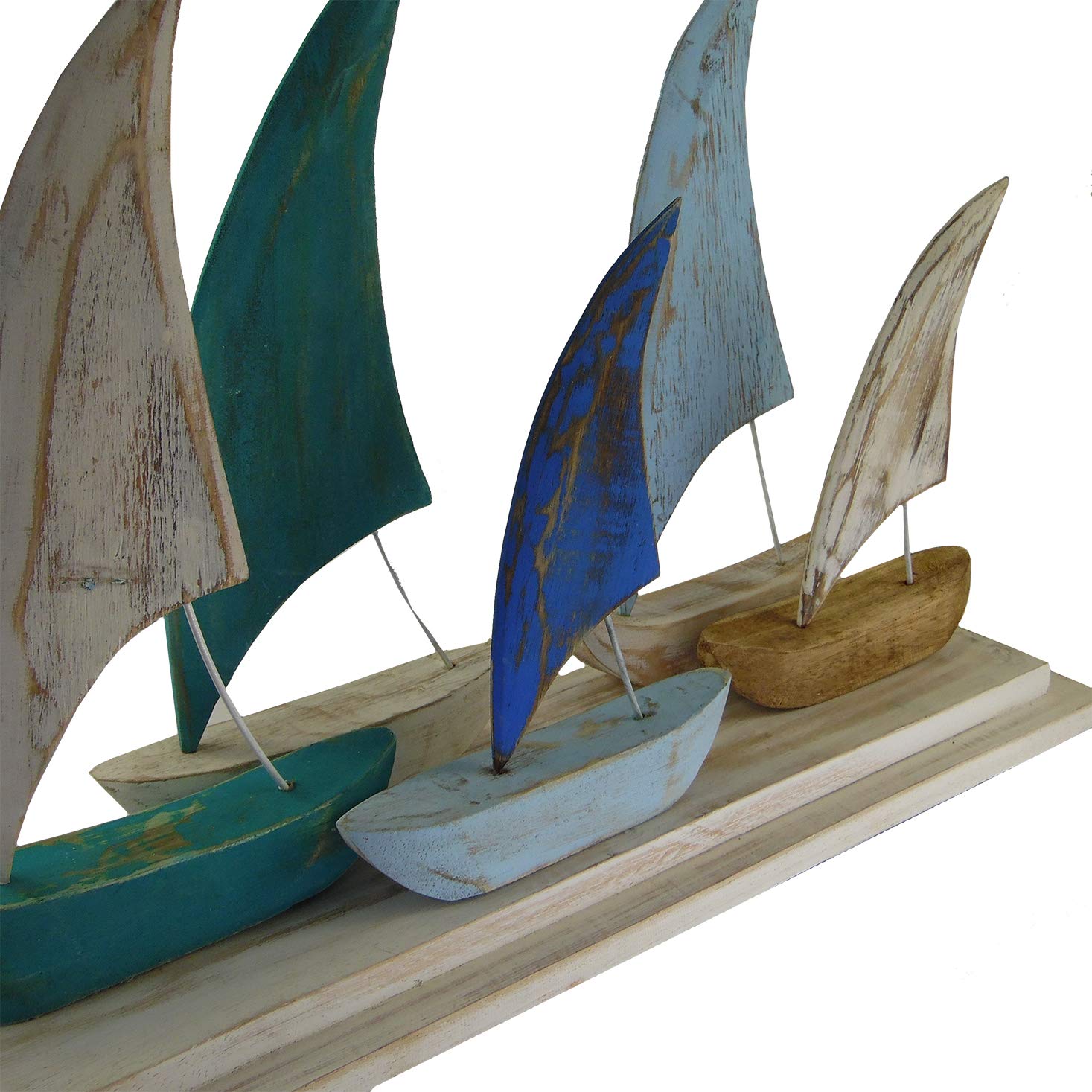 hochwertiger gearbeitete Treibholz-Boote -5er auf Basis - Antik und Shabby Look