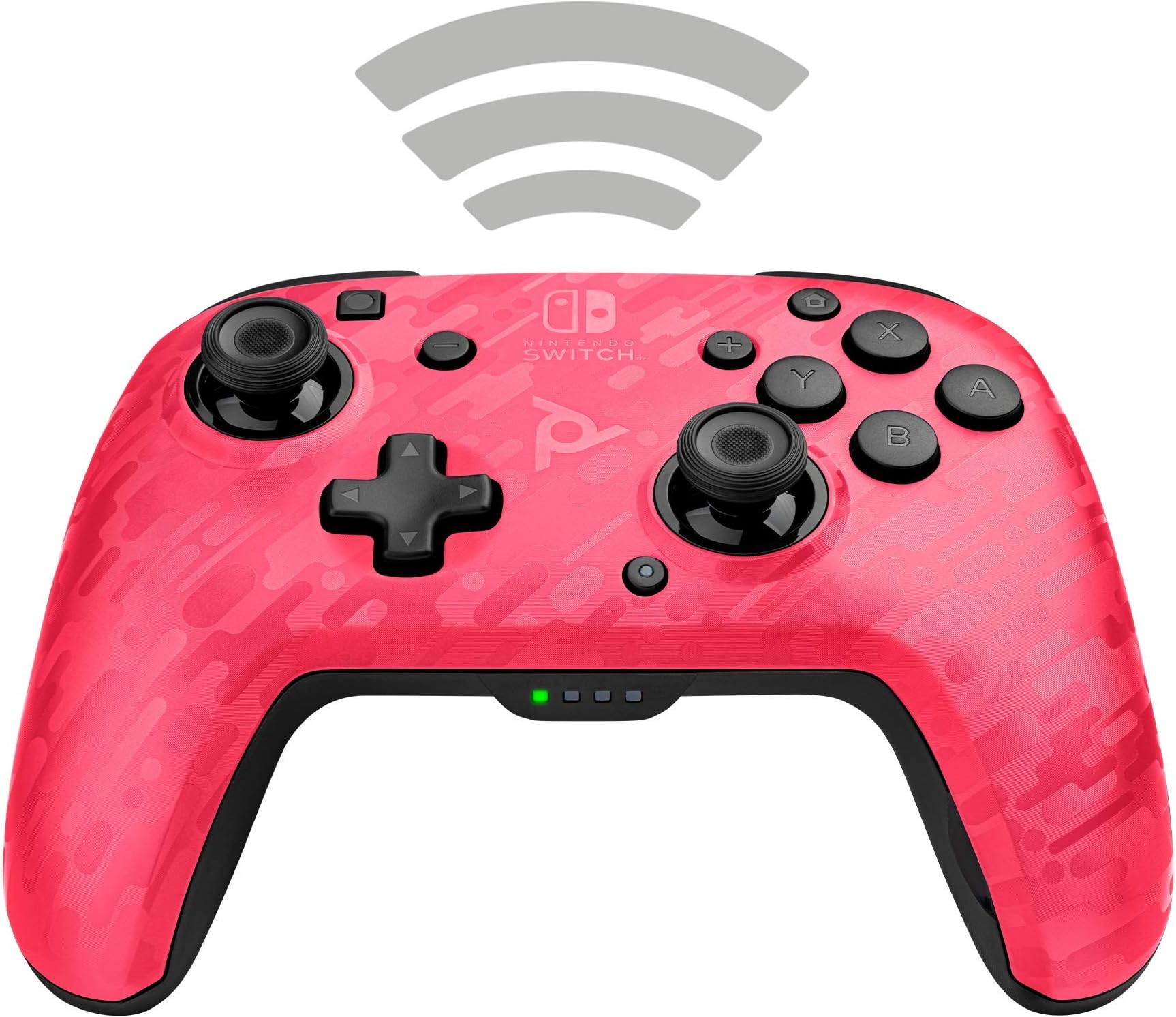 PDP Gaming Faceoff Deluxe Wireless Switch Pro Controller - Pink Camo / Camouflage - Officially Licensed by Nintendo - Customizable buttons, sticks, triggers, and paddles - Motion Sensing Controllers